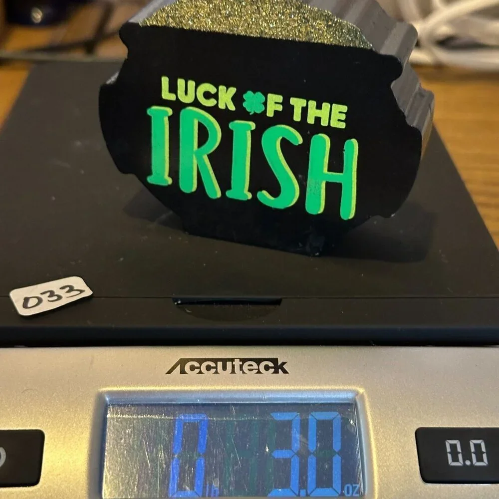 St Patricks Day Mini Sign 3in Accent Luck Irish Pot Of Gold  Tiered Tray Decor